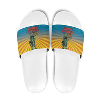 Lady Liberty Portland Frog Slide Sandals Frog Protest No Kings In America - Wonder Print Shop