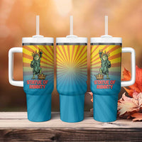 Lady Liberty Portland Frog Tumbler With Handle Frog Protest No Kings In America - Wonder Print Shop
