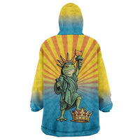 Lady Liberty Portland Frog Wearable Blanket Hoodie Frog Protest No Kings In America - Wonder Print Shop