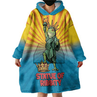 Lady Liberty Portland Frog Wearable Blanket Hoodie Frog Protest No Kings In America - Wonder Print Shop