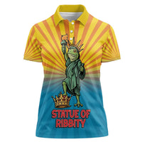 Lady Liberty Portland Frog Women Polo Shirt Frog Protest No Kings In America - Wonder Print Shop