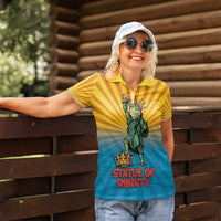 Lady Liberty Portland Frog Women Polo Shirt Frog Protest No Kings In America - Wonder Print Shop