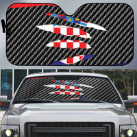 Croatia Beast Auto Sun Shade Ripped Flag Graphic - Wonder Print Shop