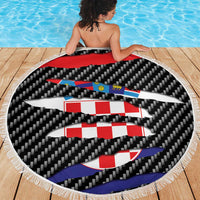Croatia Beast Beach Blanket Ripped Flag Graphic - Wonder Print Shop