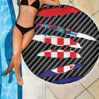Croatia Beast Beach Blanket Ripped Flag Graphic - Wonder Print Shop