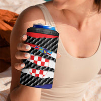 Croatia Beast 4 in 1 Can Cooler Tumbler Ripped Flag Graphic - Wonder Print Shop