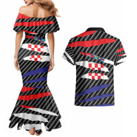 Croatia Beast Couples Matching Mermaid Dress and Hawaiian Shirt Ripped Flag Graphic - Wonder Print Shop
