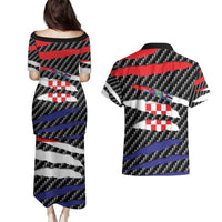 Croatia Beast Couples Matching Puletasi and Hawaiian Shirt Ripped Flag Graphic - Wonder Print Shop