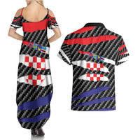 Croatia Beast Couples Matching Summer Maxi Dress and Hawaiian Shirt Ripped Flag Graphic - Wonder Print Shop