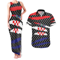 Croatia Beast Couples Matching Tank Maxi Dress and Hawaiian Shirt Ripped Flag Graphic - Wonder Print Shop