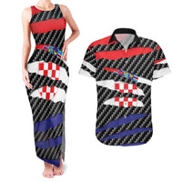 Croatia Beast Couples Matching Tank Maxi Dress and Hawaiian Shirt Ripped Flag Graphic - Wonder Print Shop