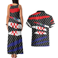 Croatia Beast Couples Matching Tank Maxi Dress and Hawaiian Shirt Ripped Flag Graphic - Wonder Print Shop