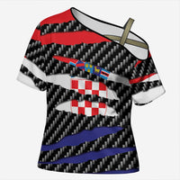 Croatia Beast Cross Shoulder Shirt Ripped Flag Graphic - Wonder Print Shop