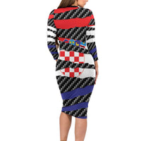 Croatia Beast Family Matching Long Sleeve Bodycon Dress and Hawaiian Shirt Ripped Flag Graphic - Wonder Print Shop