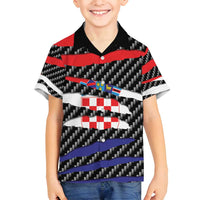 Croatia Beast Family Matching Long Sleeve Bodycon Dress and Hawaiian Shirt Ripped Flag Graphic - Wonder Print Shop