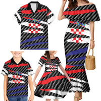Croatia Beast Family Matching Mermaid Dress and Hawaiian Shirt Ripped Flag Graphic - Wonder Print Shop