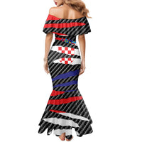 Croatia Beast Family Matching Mermaid Dress and Hawaiian Shirt Ripped Flag Graphic - Wonder Print Shop