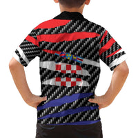 Croatia Beast Family Matching Off The Shoulder Long Sleeve Dress and Hawaiian Shirt Ripped Flag Graphic - Wonder Print Shop