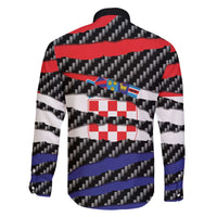 Croatia Beast Family Matching Off The Shoulder Long Sleeve Dress and Hawaiian Shirt Ripped Flag Graphic - Wonder Print Shop