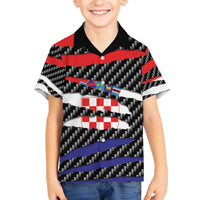 Croatia Beast Family Matching Off The Shoulder Long Sleeve Dress and Hawaiian Shirt Ripped Flag Graphic - Wonder Print Shop