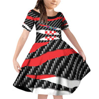 Croatia Beast Family Matching Off Shoulder Short Dress and Hawaiian Shirt Ripped Flag Graphic - Wonder Print Shop