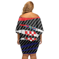 Croatia Beast Family Matching Off Shoulder Short Dress and Hawaiian Shirt Ripped Flag Graphic - Wonder Print Shop