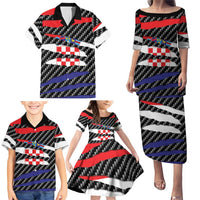 Croatia Beast Family Matching Puletasi and Hawaiian Shirt Ripped Flag Graphic - Wonder Print Shop