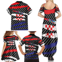 Croatia Beast Family Matching Summer Maxi Dress and Hawaiian Shirt Ripped Flag Graphic - Wonder Print Shop
