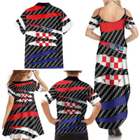 Croatia Beast Family Matching Summer Maxi Dress and Hawaiian Shirt Ripped Flag Graphic - Wonder Print Shop