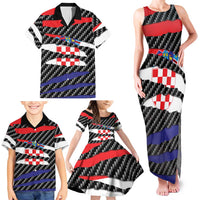 Croatia Beast Family Matching Tank Maxi Dress and Hawaiian Shirt Ripped Flag Graphic - Wonder Print Shop
