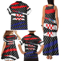Croatia Beast Family Matching Tank Maxi Dress and Hawaiian Shirt Ripped Flag Graphic - Wonder Print Shop