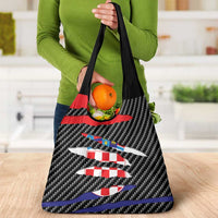 Croatia Beast Grocery Bag Ripped Flag Graphic - Wonder Print Shop