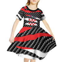 Croatia Beast Kid Short Sleeve Dress Ripped Flag Graphic - Wonder Print Shop