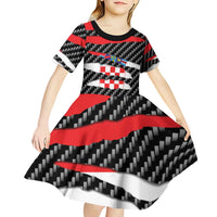 Croatia Beast Kid Short Sleeve Dress Ripped Flag Graphic - Wonder Print Shop