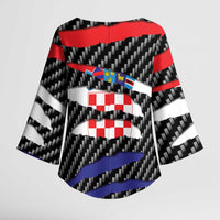 Croatia Beast Kimono Sleeve Blouse Ripped Flag Graphic - Wonder Print Shop