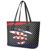 Croatia Beast Leather Tote Bag Ripped Flag Graphic - Wonder Print Shop