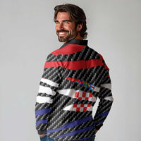 Croatia Beast Long Sleeve Polo Shirt Ripped Flag Graphic - Wonder Print Shop