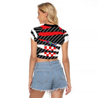 Croatia Beast Raglan Cropped T Shirt Ripped Flag Graphic - Wonder Print Shop
