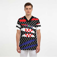 Croatia Beast Scrub Top Ripped Flag Graphic - Wonder Print Shop