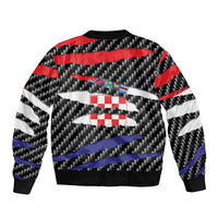 Croatia Beast Sleeve Zip Bomber Jacket Ripped Flag Graphic - Wonder Print Shop