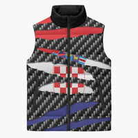 Croatia Beast Sleeveless Puffer Jacket Ripped Flag Graphic - Wonder Print Shop