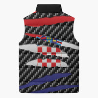 Croatia Beast Sleeveless Puffer Jacket Ripped Flag Graphic - Wonder Print Shop