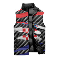 Croatia Beast Sleeveless Puffer Jacket Ripped Flag Graphic - Wonder Print Shop