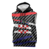 Croatia Beast Sleeveless Zip Hoodie Ripped Flag Graphic - Wonder Print Shop