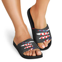 Croatia Beast Slide Sandals Ripped Flag Graphic - Wonder Print Shop