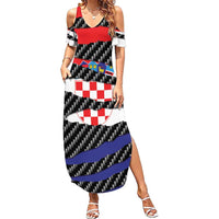 Croatia Beast Summer Maxi Dress Ripped Flag Graphic - Wonder Print Shop
