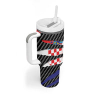 Croatia Beast Tumbler With Handle Ripped Flag Graphic - Wonder Print Shop