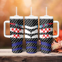 Croatia Beast Tumbler With Handle Ripped Flag Graphic - Wonder Print Shop