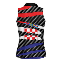 Croatia Beast Women Sleeveless Polo Shirt Ripped Flag Graphic - Wonder Print Shop