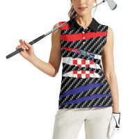 Croatia Beast Women Sleeveless Polo Shirt Ripped Flag Graphic - Wonder Print Shop